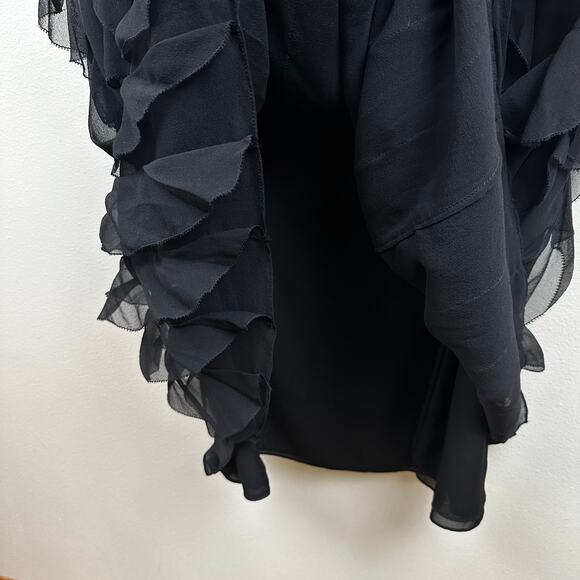 Worth Silk Maxi Skirt Y2K Handkerchief Black 8 Whimsy Goth Fairy Grunge Witchy - Picture 6 of 10